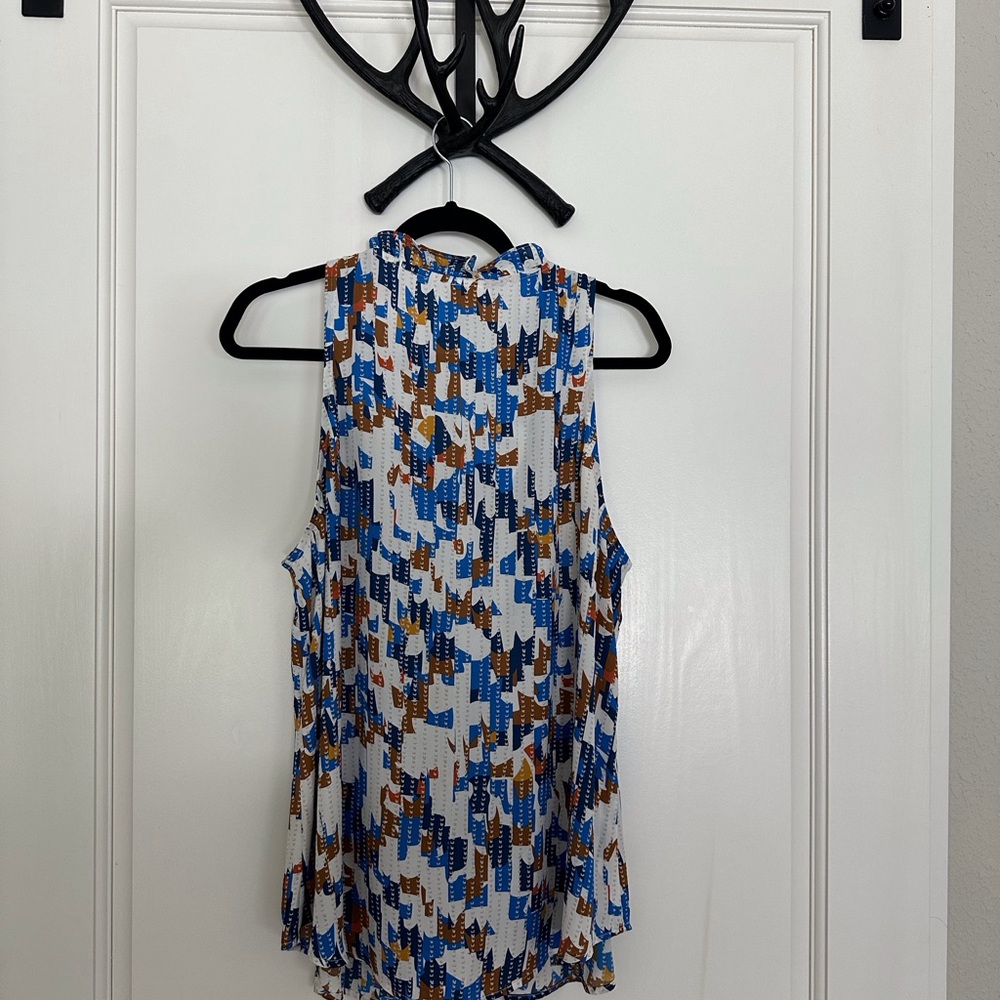 CAbi multi colored sleeveless blouse, XL